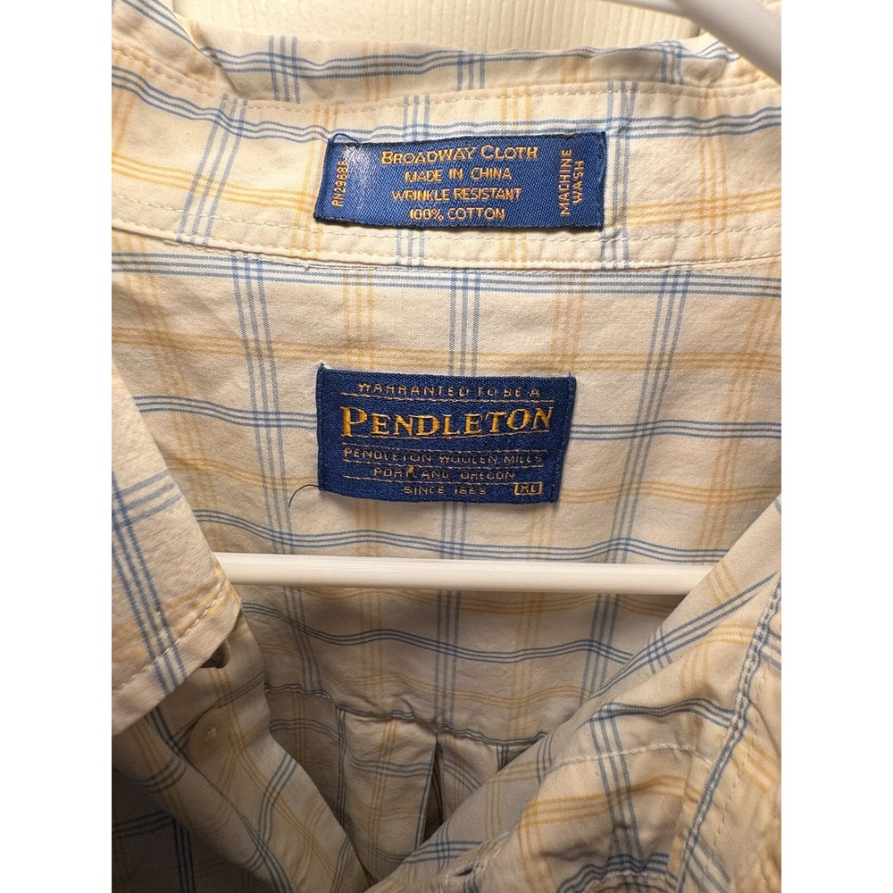 Pendleton Windowpane Pattern Shirt Button Down Sz… - image 2